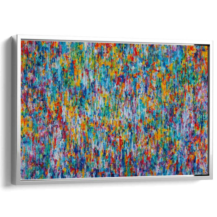 Vibrant Spectrum Creation Dance: Abstract Expressionist Color Burst Canvas Art Print