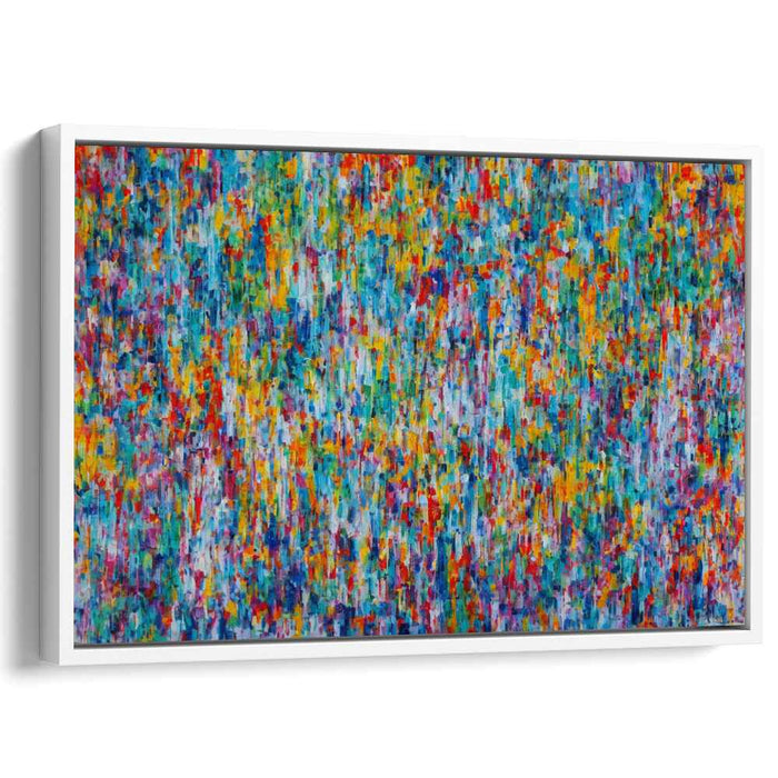 Vibrant Spectrum Creation Dance: Abstract Expressionist Color Burst Canvas Art Print