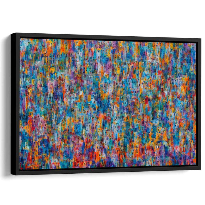 Embers In Abyss: Abstract Expressionist Blue and Orange Canvas Art Print
