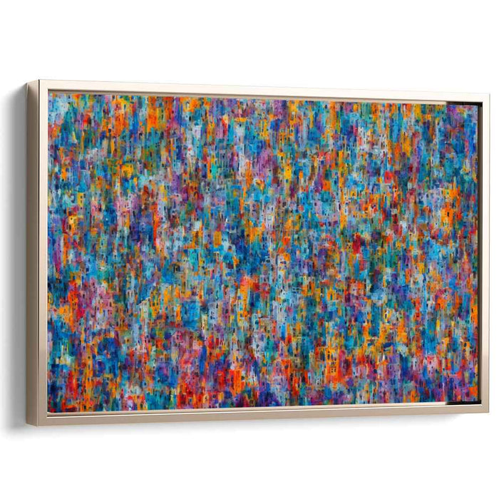Embers In Abyss: Abstract Expressionist Blue and Orange Canvas Art Print