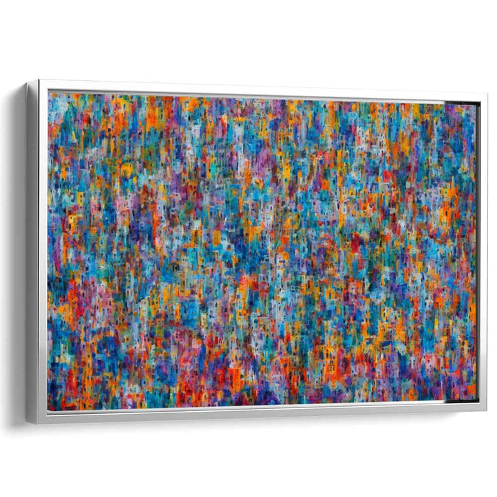 Embers In Abyss: Abstract Expressionist Blue and Orange Canvas Art Print