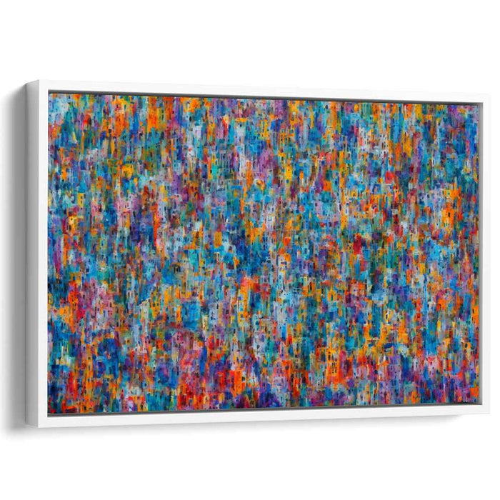 Embers In Abyss: Abstract Expressionist Blue and Orange Canvas Art Print