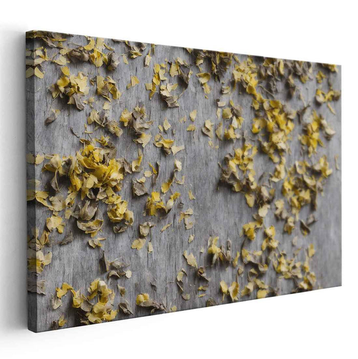 Golden Petal Cascade: Minimalist Nature Photography Print