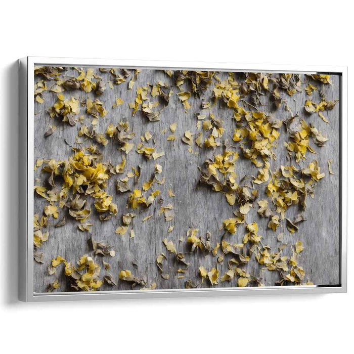 Golden Petal Cascade: Minimalist Nature Photography Print