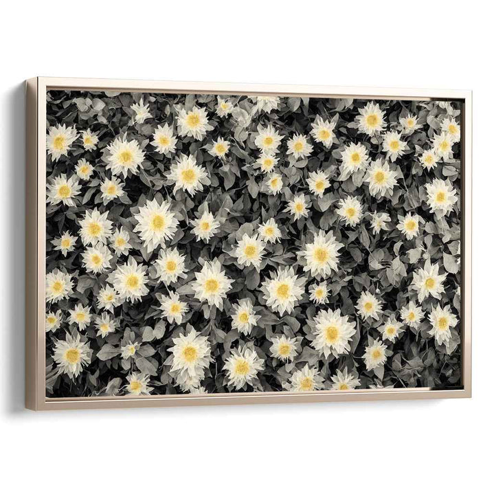Elegant Monochrome Sunflowers: Timeless Botanical Canvas Art Print