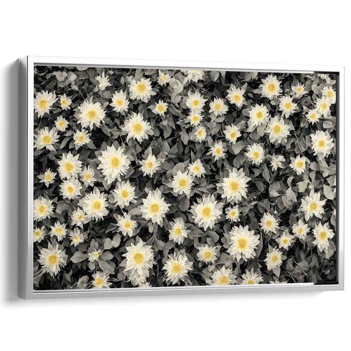 Elegant Monochrome Sunflowers: Timeless Botanical Canvas Art Print