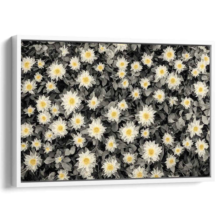 Elegant Monochrome Sunflowers: Timeless Botanical Canvas Art Print