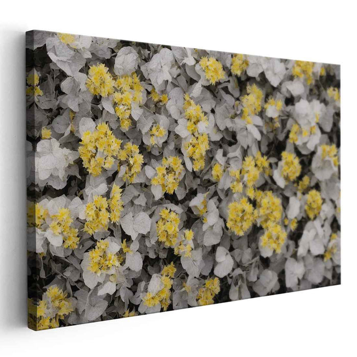 Lemon Petal Splash: Yellow Floral Highlights Canvas Art Print