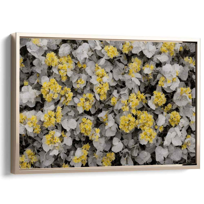 Lemon Petal Splash: Yellow Floral Highlights Canvas Art Print