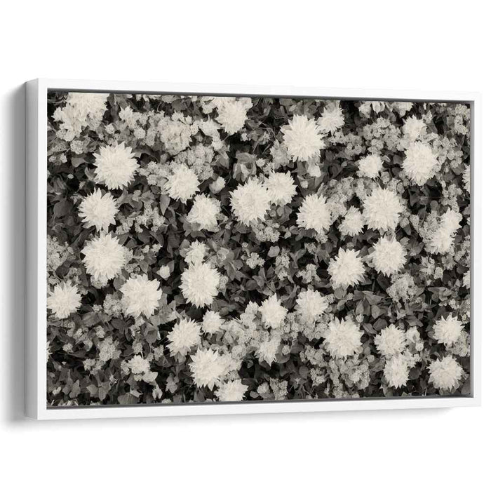 Petal Puzzle Pieces: Black and White Floral Canvas Art Print