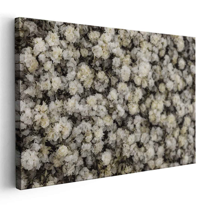 Pure Petal Illusion: Photorealistic White Floral Canvas Art Print