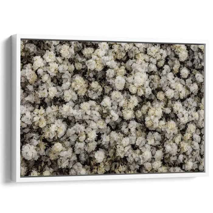 Pure Petal Illusion: Photorealistic White Floral Canvas Art Print