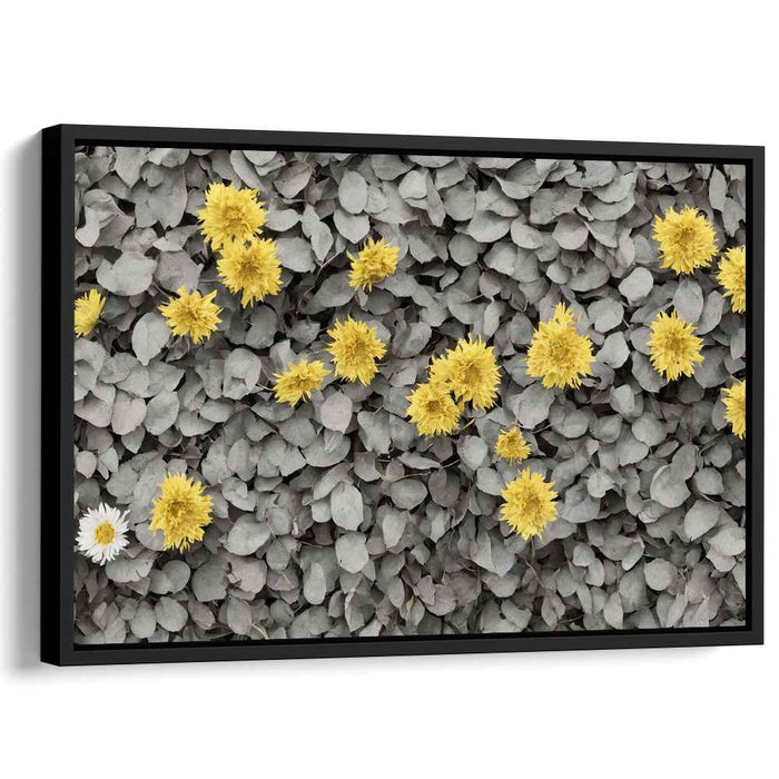 Botanical Opus: Contemporary Floral Contrast Canvas Art Print