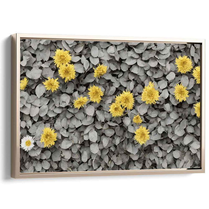 Botanical Opus: Contemporary Floral Contrast Canvas Art Print