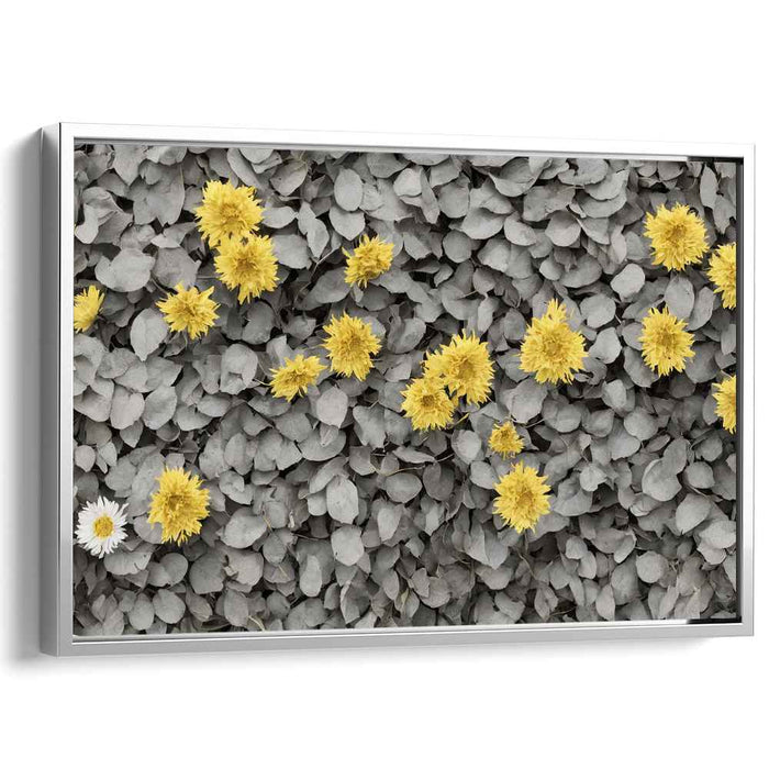 Botanical Opus: Contemporary Floral Contrast Canvas Art Print