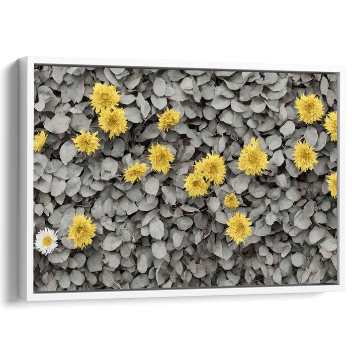 Botanical Opus: Contemporary Floral Contrast Canvas Art Print