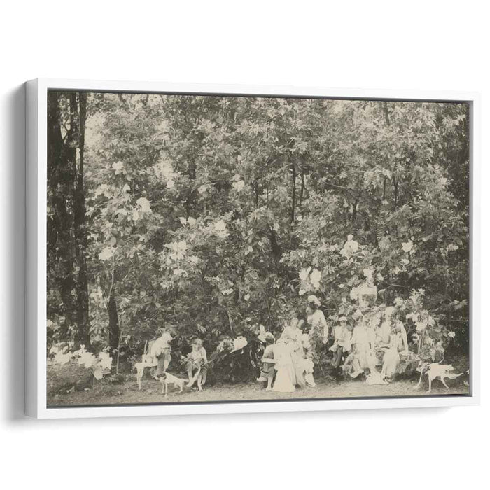 Timeless Whimsy: Children and Dogs in a Forest Canopy