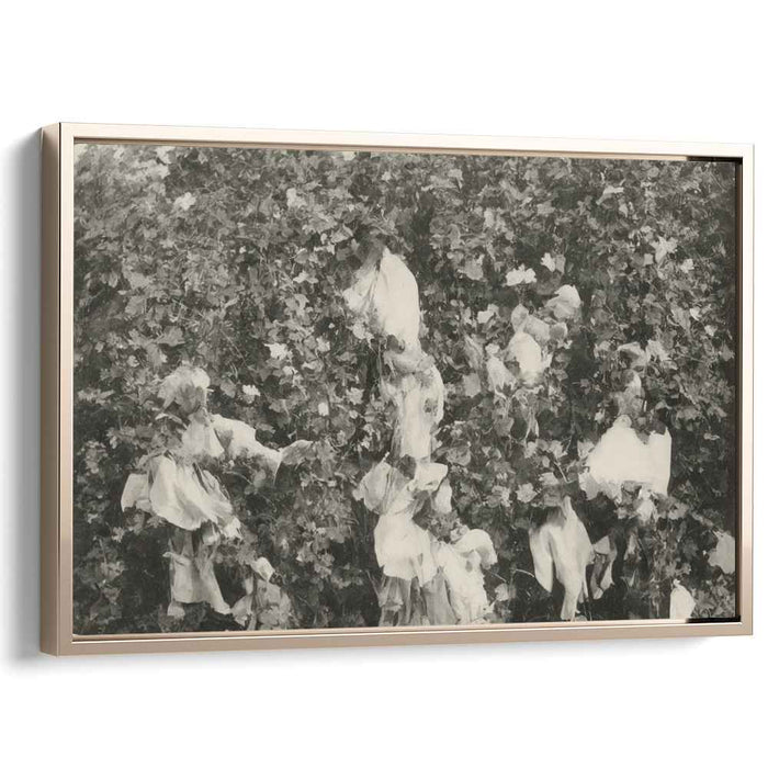 Enigmatic Embrace: Nature and Human Form in Monochrome Canvas Art Print