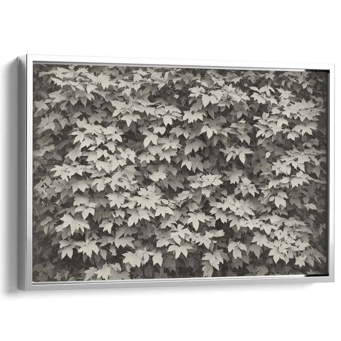 Eternal Whisper of Autumn: Monochrome Leaf Detail Canvas Art