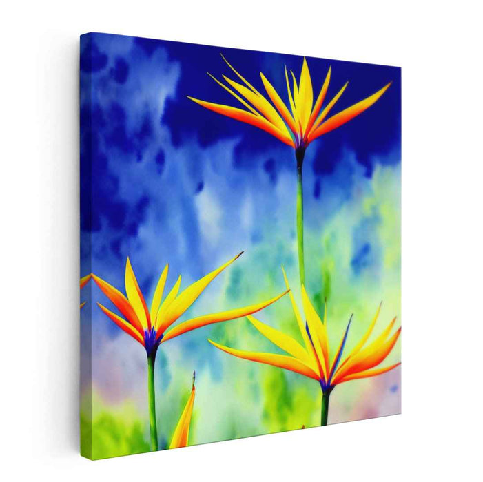 Plumed Beauty: Vivid Bird of Paradise Canvas Art Print