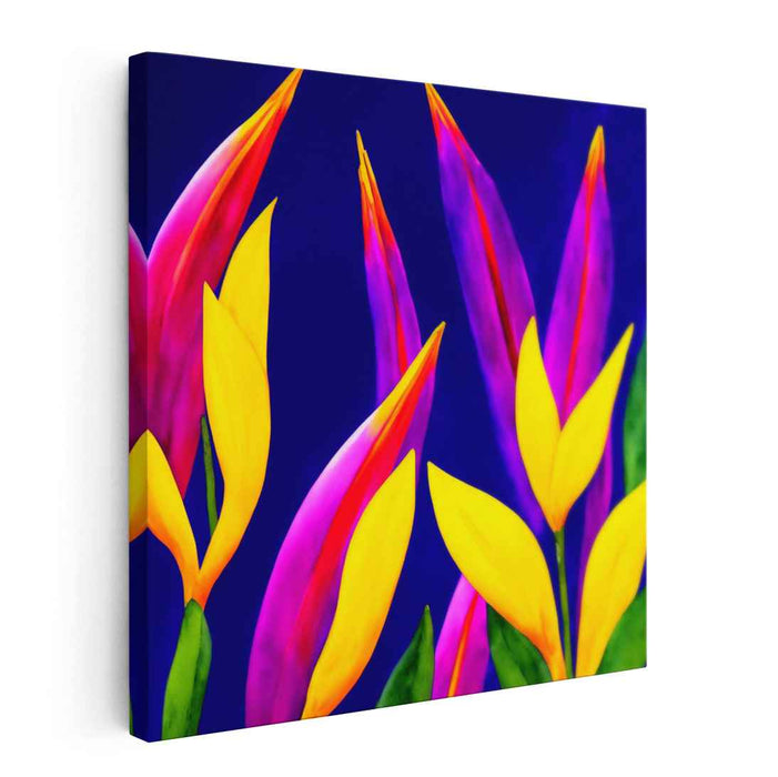 Blooming Heliconia Breeze: Vivid Heliconia Canvas Art