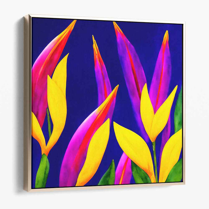 Blooming Heliconia Breeze: Vivid Heliconia Canvas Art