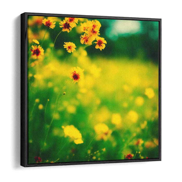 Golden Meadow: Lush Summer Bloom Canvas Art