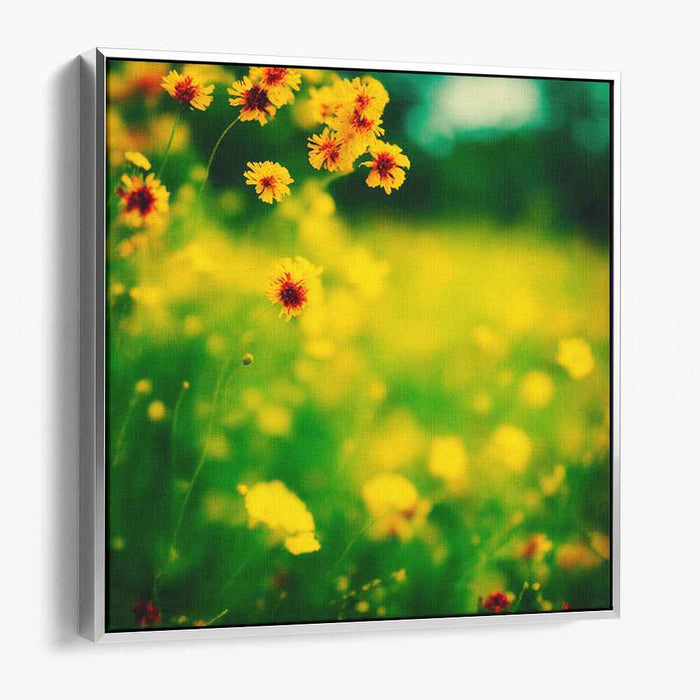 Golden Meadow: Lush Summer Bloom Canvas Art
