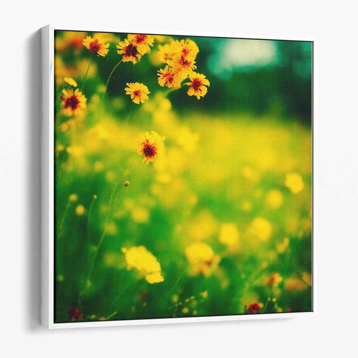 Golden Meadow: Lush Summer Bloom Canvas Art