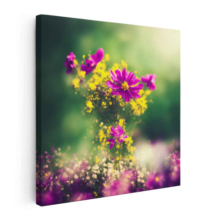 Floral Whispers in Bloom: Lush Garden Canvas Art