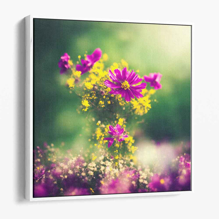 Floral Whispers in Bloom: Lush Garden Canvas Art