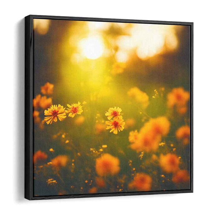 Golden Hour Blossoms: Impressionist-Inspired Floral Canvas Art Print