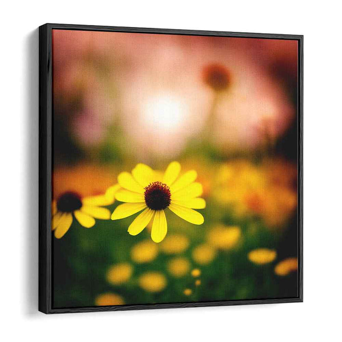 Golden Sunrise Blossoms: Impressionist-Inspired Floral Canvas Art