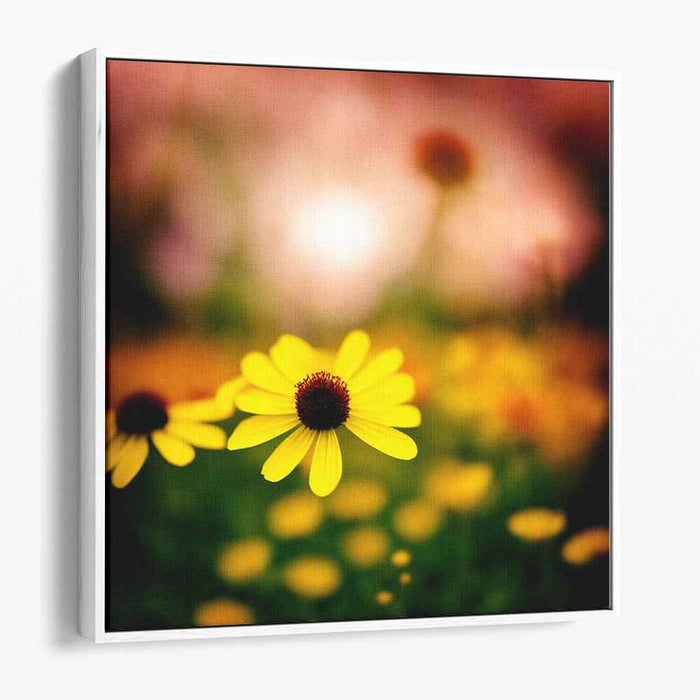 Golden Sunrise Blossoms: Impressionist-Inspired Floral Canvas Art
