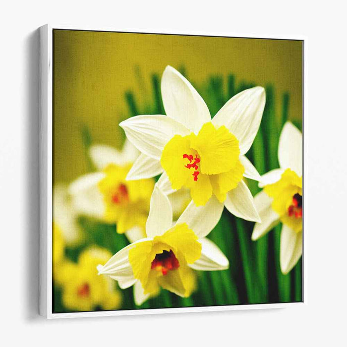 Daffodil's Illusion: Hyper-Realistic Daffodil Bloom Canvas Art Print