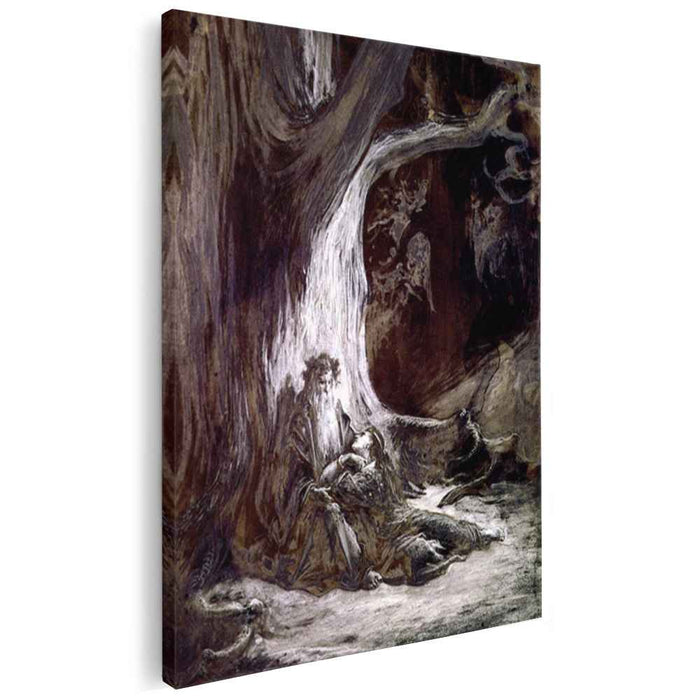 Vivien and Merlin by Gustave Dore