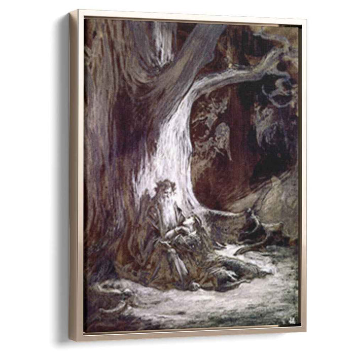 Vivien and Merlin by Gustave Dore