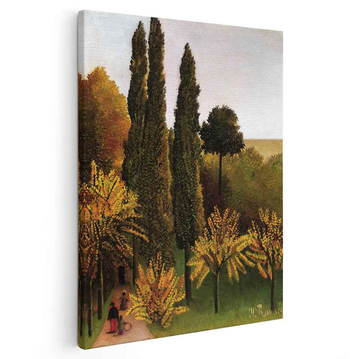 Walking in the Parc des Buttes Chaumont (1909) by Henri Rousseau