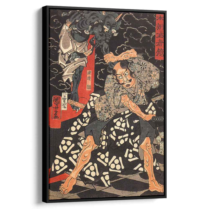 Watanabe Tsuna fighting the demon at the Rashomon by Utagawa Kuniyoshi