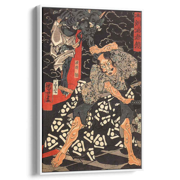 Watanabe Tsuna fighting the demon at the Rashomon by Utagawa Kuniyoshi