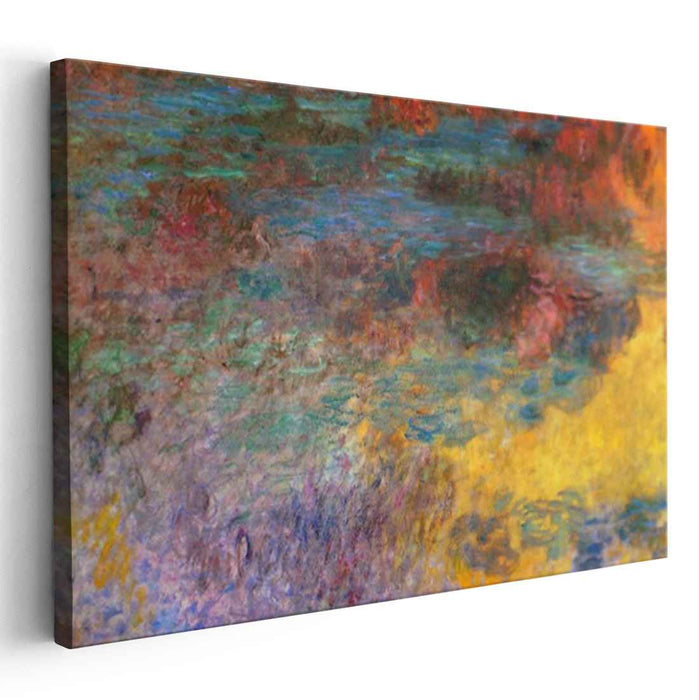 Water Lily Pond, Evening (left panel) by Claude Monet