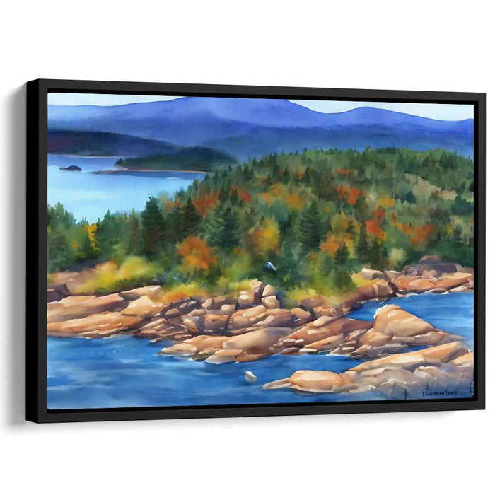 Whispers Among Birch Trees: Lakeside Retreat Watercolor Landscape