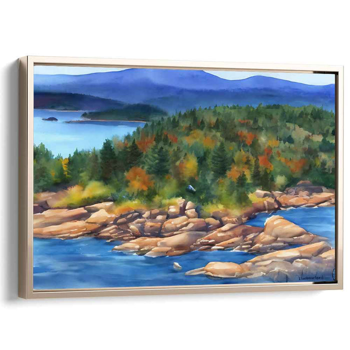 Whispers Among Birch Trees: Lakeside Retreat Watercolor Landscape