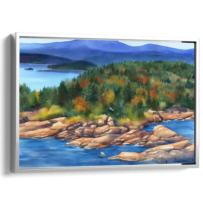 Whispers Among Birch Trees: Lakeside Retreat Watercolor Landscape