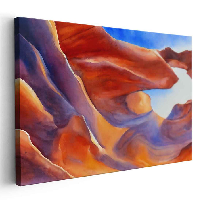 Earthy Dreamscapes Dance: Abstract Landscape in Warm Earth Tones Canvas Art