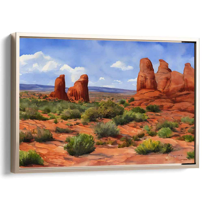 Crimson Canyon Majesty: Awe-Inspiring Red Rock Formations Canvas Art Print