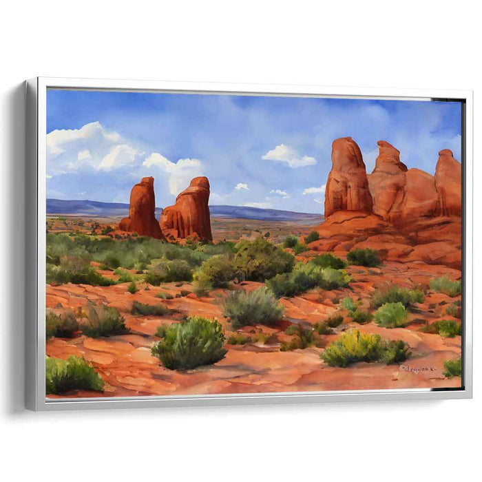 Crimson Canyon Majesty: Awe-Inspiring Red Rock Formations Canvas Art Print