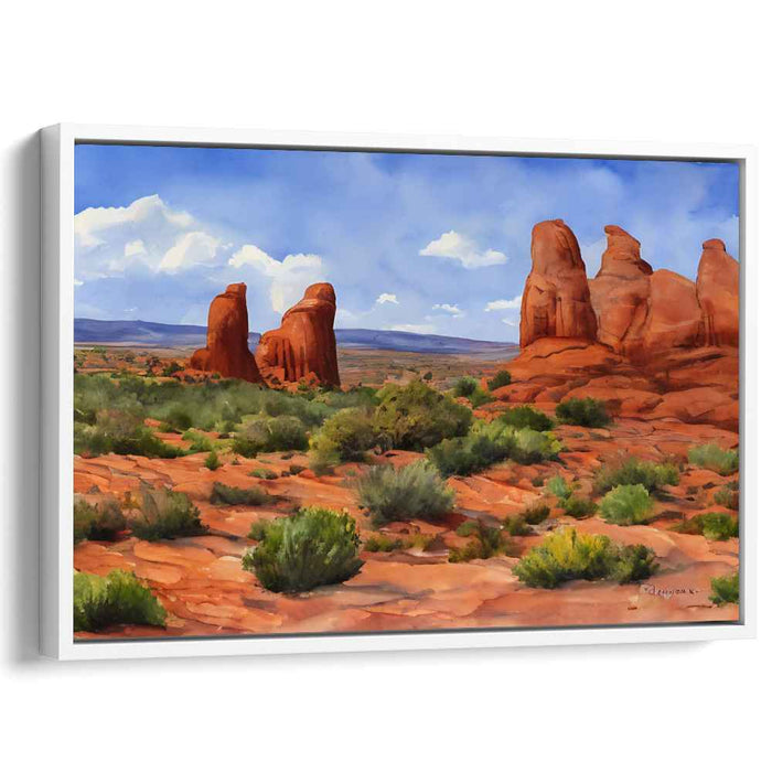 Crimson Canyon Majesty: Awe-Inspiring Red Rock Formations Canvas Art Print