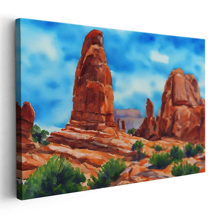 Desert Song: Vibrant Southwestern Landscape Canvas Art