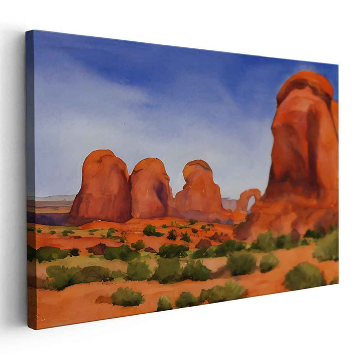 Echoing Stone Symphony: Watercolor Art of Iconic Rock Formations